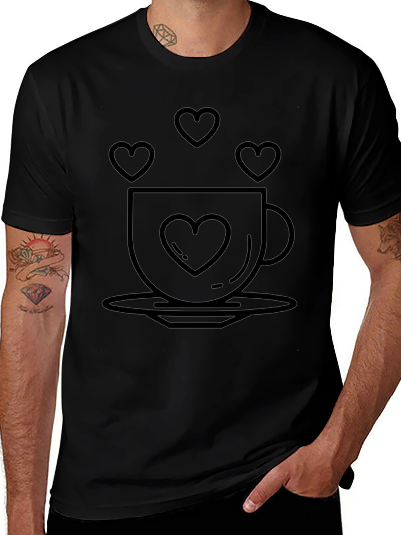 Heart Coffee Cup Graphic Tee - Unisex