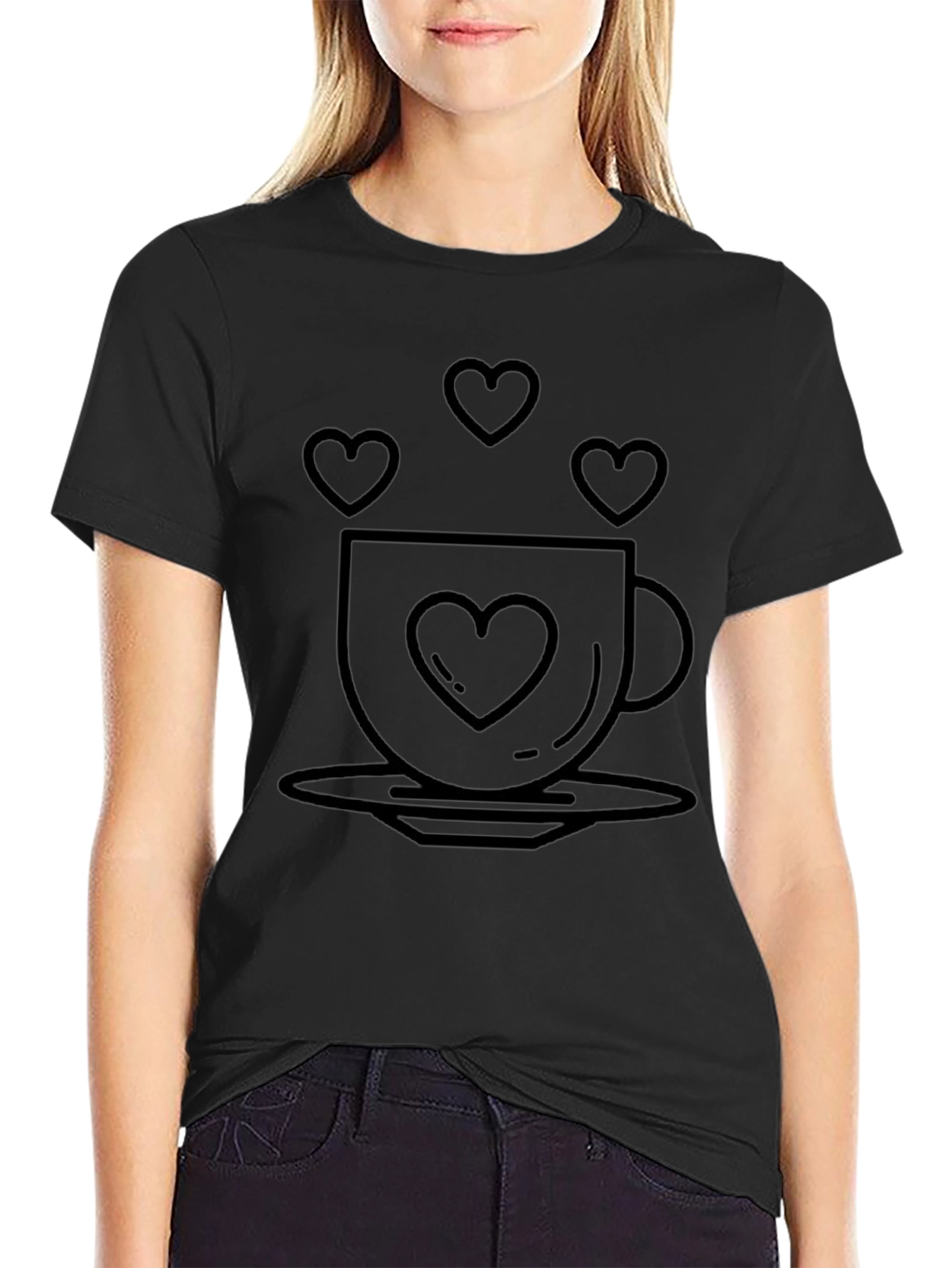 Heart Coffee Cup Graphic Tee - Unisex