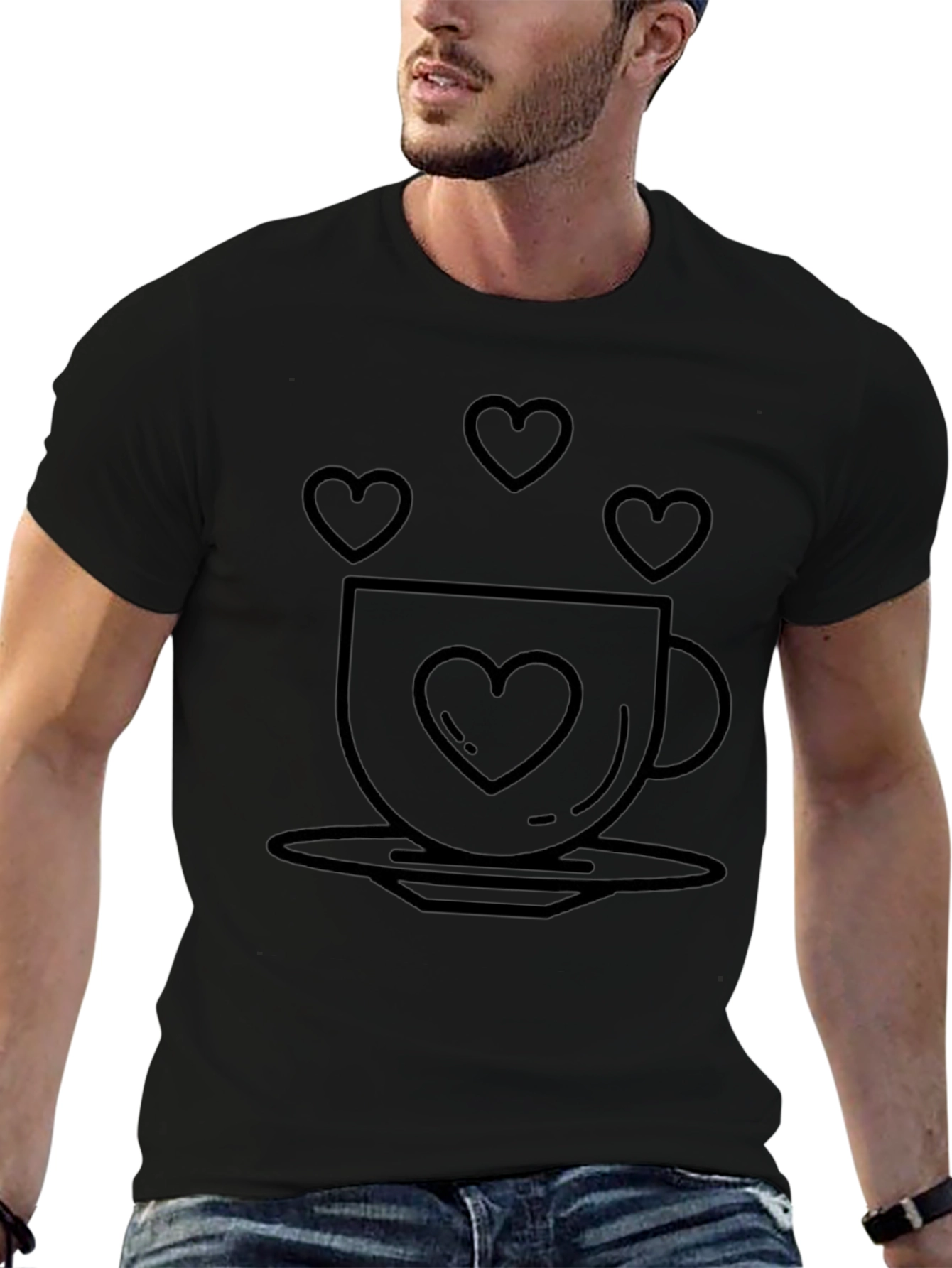 Heart Coffee Cup Graphic Tee - Unisex