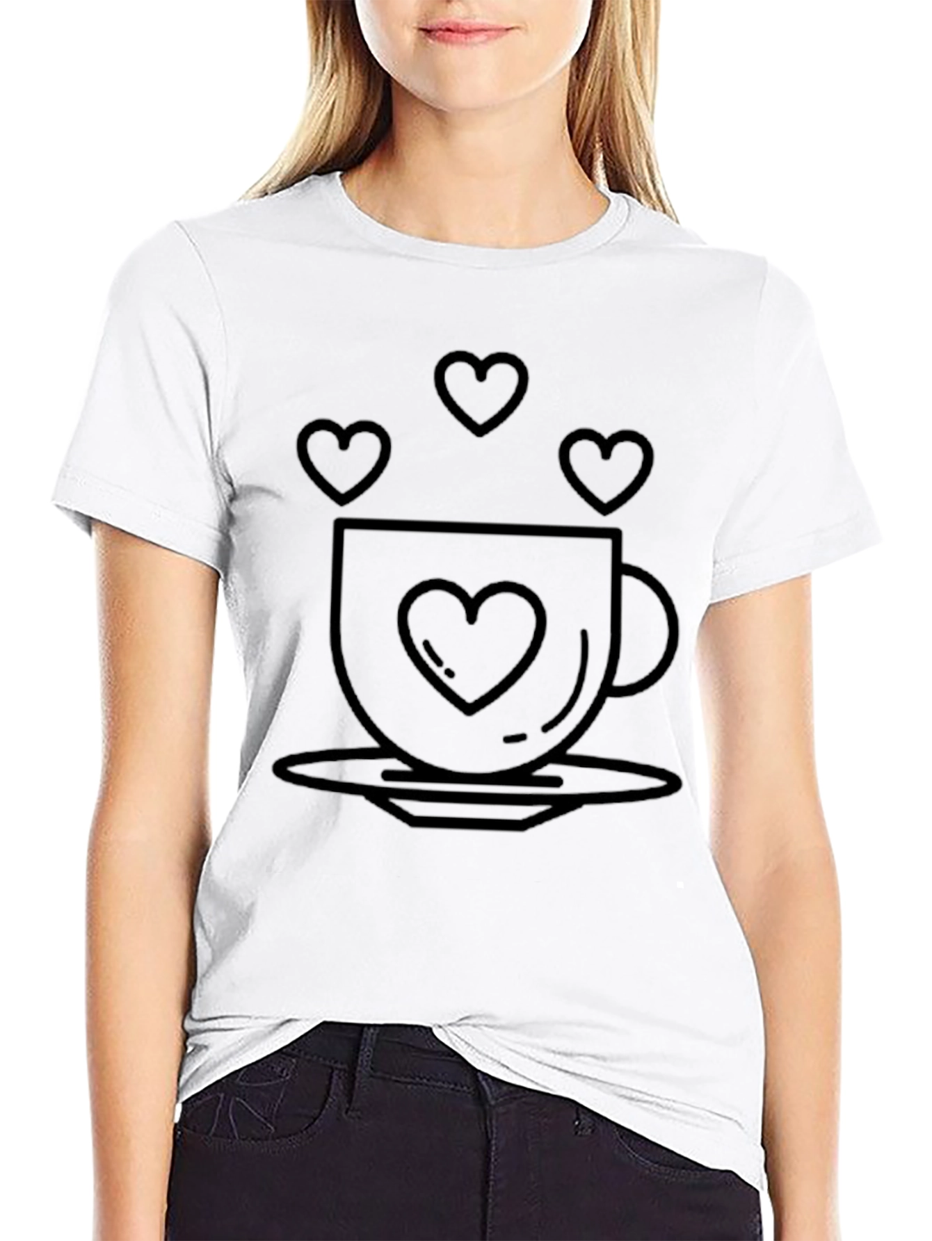 Heart Coffee Cup Graphic Tee - Unisex