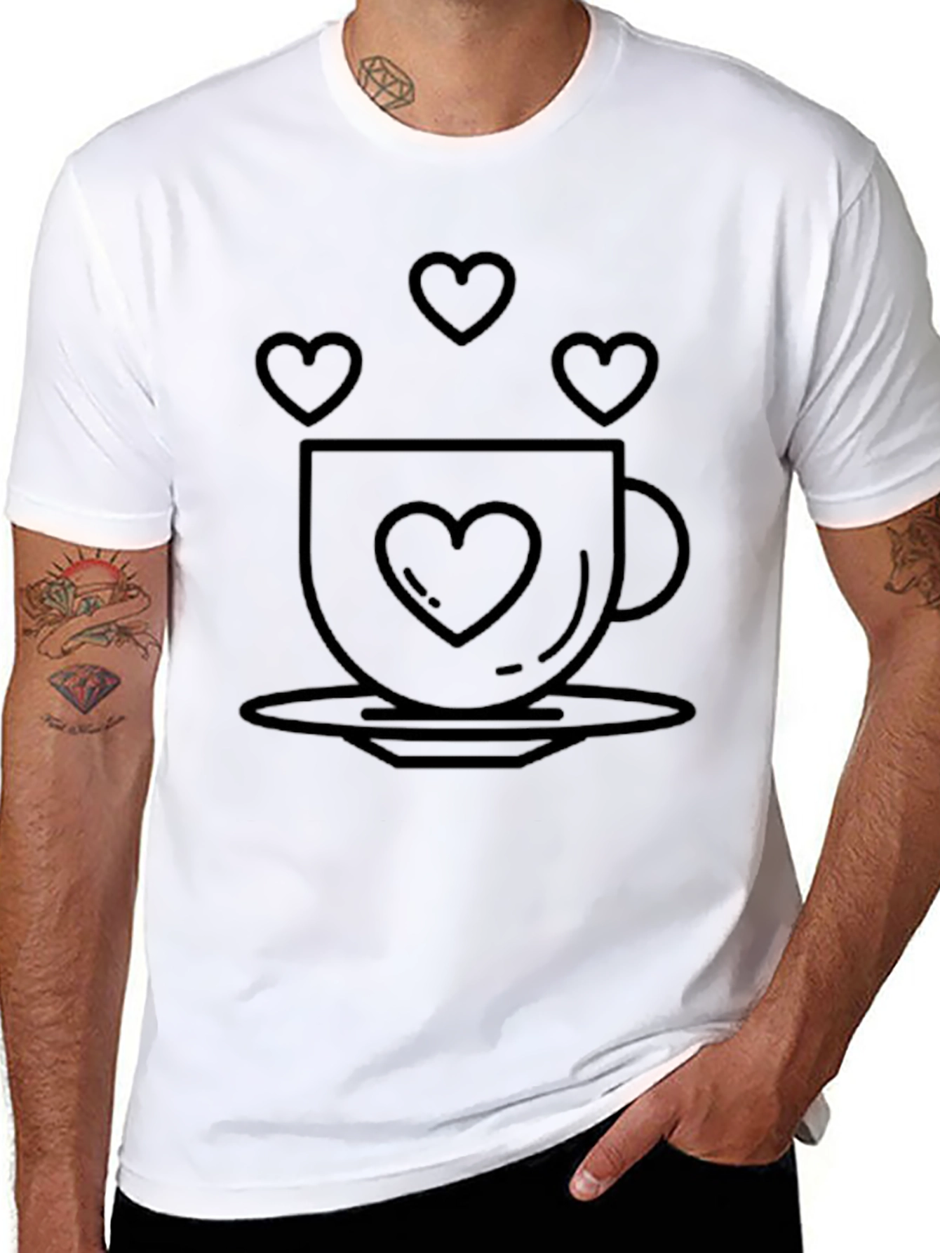 Heart Coffee Cup Graphic Tee - Unisex