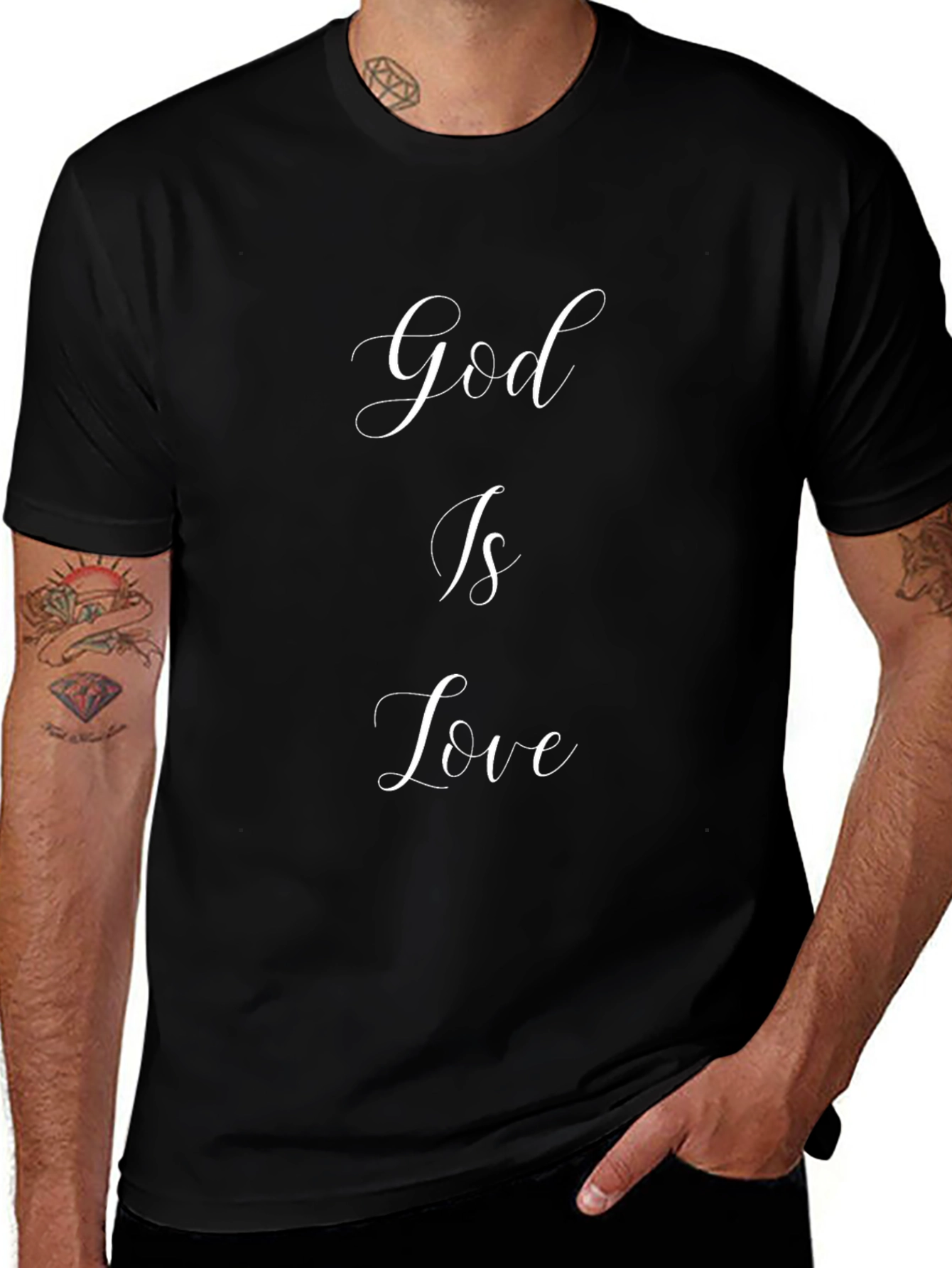 God is Love Black Graphic Tee - Christian T-Shirt