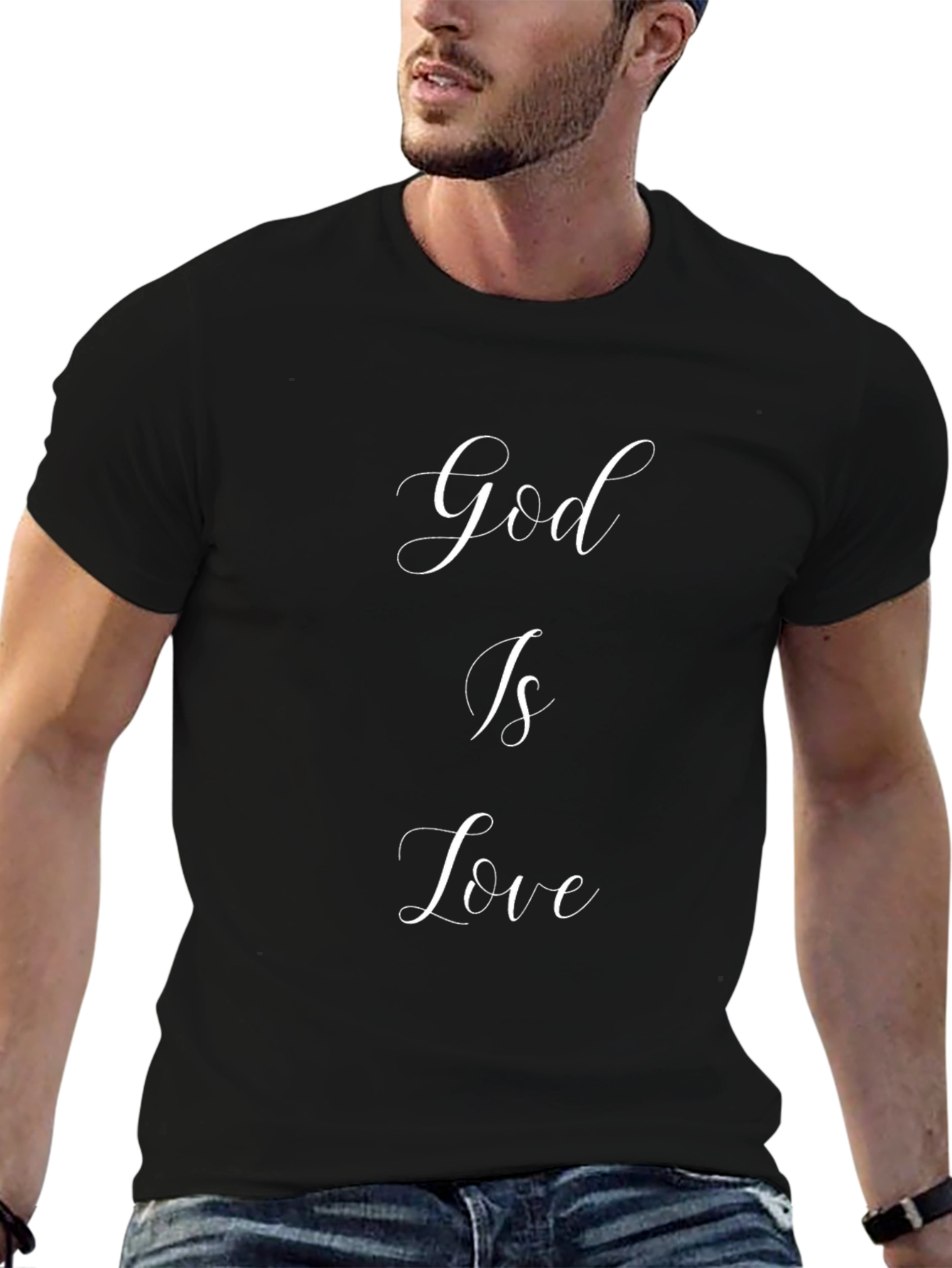 God is Love Black Graphic Tee - Christian T-Shirt