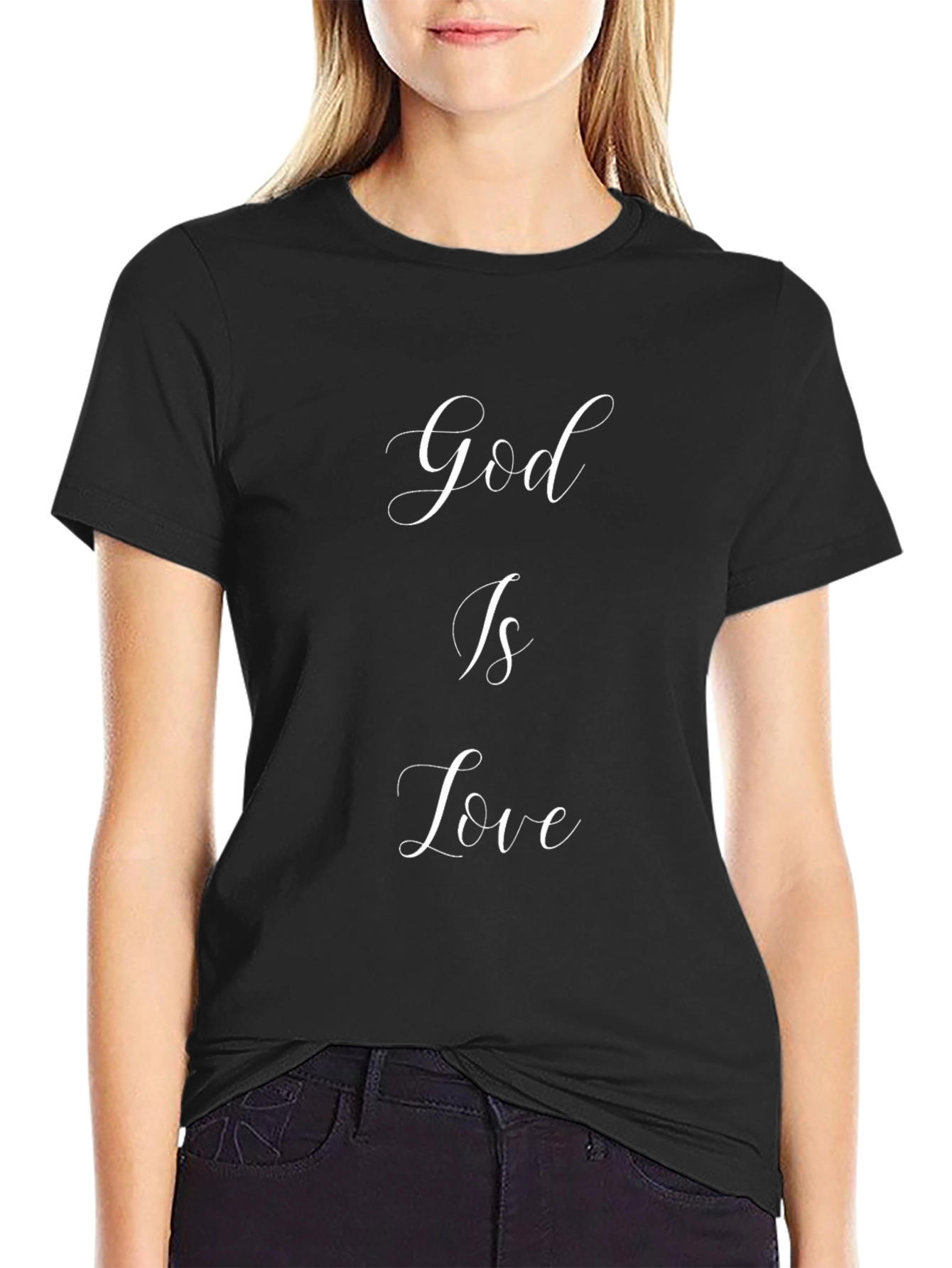 God is Love Black Graphic Tee - Christian T-Shirt